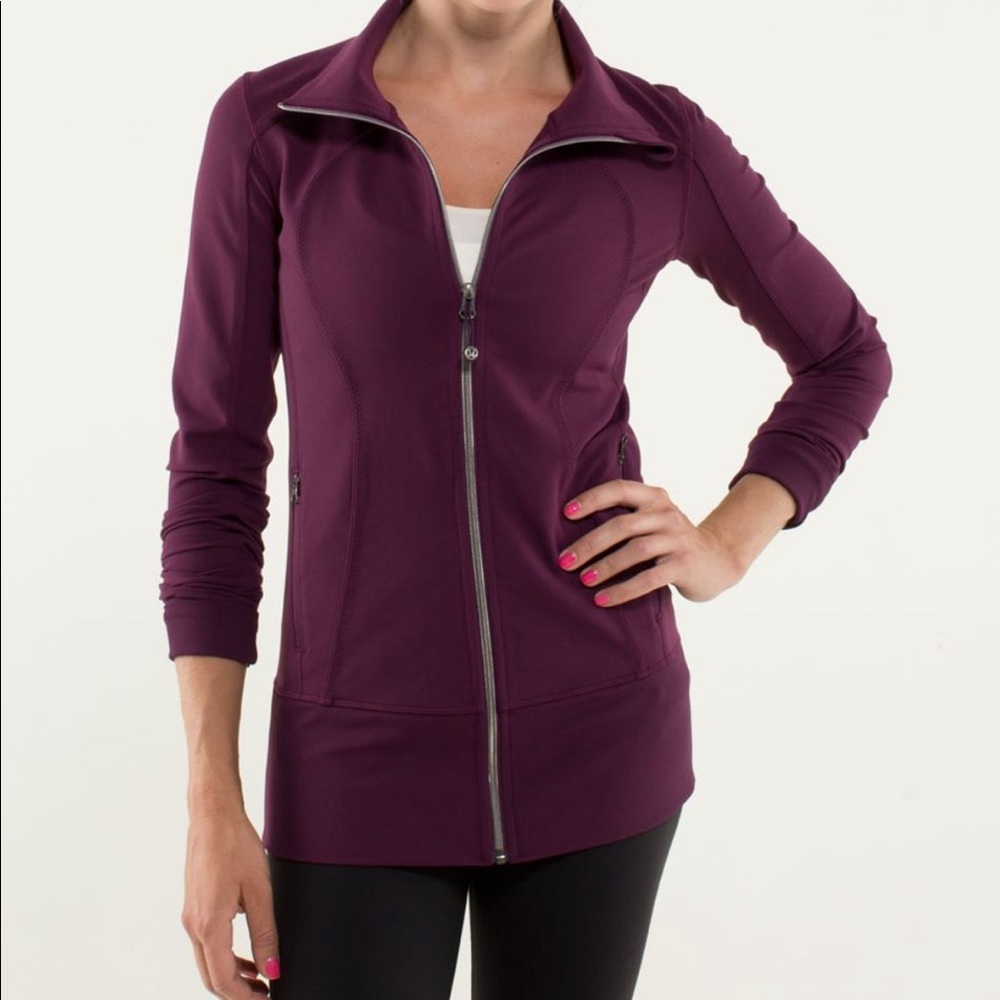 Lululemon nice asana zip up plum